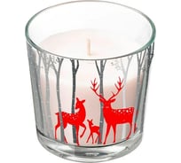 Свеча Волшебная страна Charm Christmas Олени в лесу в стакане 008164