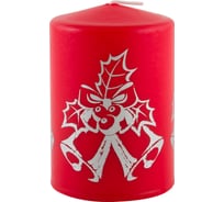 Свеча Волшебная страна Deco Christmas Колокольчики 56х80 см, серебро на красном 103292