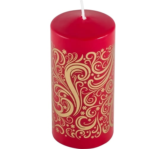 Свеча Волшебная страна Deco Christmas Зимние узоры-1 56х120 см, золото на бордовом 008324