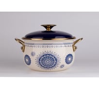 Эмалированная кастрюля Катюша Сияние 20 см, 4 л, синий, крышка, эмаль 5020-400-1