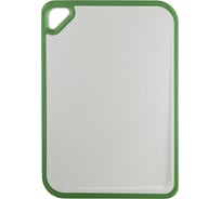Разделочная доска Smart Solutions Homi из пшеничного волокна, 36x25 см, светло-серая с зеленым кантом SS-CB-PPGRN-36-25