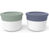Набор Monbento MB Temple green natural + blue natural из 2-х соусниц, с крышками, 20 мл 20010049