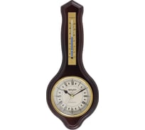 Настенные часы Apeyron термометр, темное дерево массив гевеи, размер 33.5x13.6 см, бесшумные WD2207-983-1
