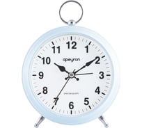 Часы-будильник Apeyron подсветка, голубой, металл, диаметр 12.4 см, бесшумные MLT2207-511-6