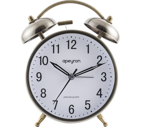 Часы-будильник Apeyron подсветка, бронза, металл, размер 15.2x11.5 см, бесшумные MLT2207-515-5