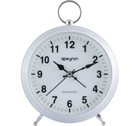 Часы-будильник Apeyron подсветка, белый, металл, диаметр 12.4 см, бесшумные MLT2207-511-8
