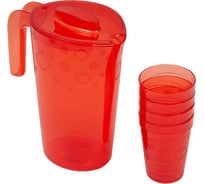 Кувшин Martika Люмици 1.8 л, 4 стакана Люмици 0.3 л красный прозрачный С576КРП