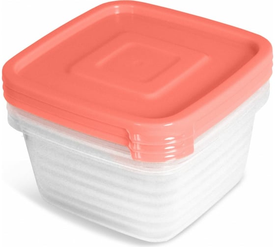 Контейнер для продуктов Martika СВЧ Унико квадратный 0.45 л набор 3 шт С215