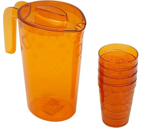 Кувшин Martika Люмици 1.8 л, 4 стакана Люмици 0.3 л коричневый прозрачный С576КЧП