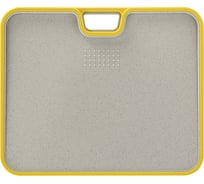 Разделочная доска Smart Solutions Ness из пшеничного волокна, двусторонняя, 34x28 см, светло-серая, с желтым кантом SS-CB-DS-YL34-28