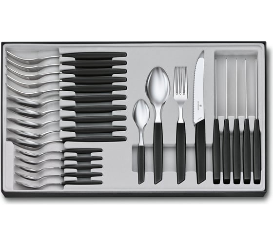 Набор из 24 столовых принадлежностей Victorinox Swiss Modern 6 столовых ножей, 6 вилок, 12 ложек 6.9093.11W.24