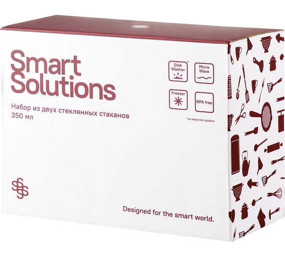 Набор Smart Solutions из двух стеклянных стаканов, 350 мл KW-SS-CPST-GLS-350