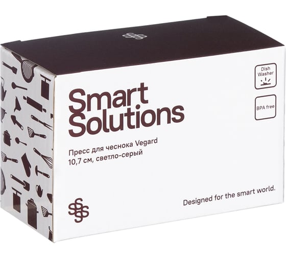 Пресс для чеснока Smart Solutions Vegard 10.7 см, светло-серый SS-GP-PP-10.7