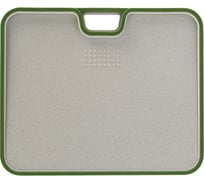 Разделочная доска Smart Solutions Ness из пшеничного волокна, двусторонняя, 34x28 см, светло-серая с зеленым кантом SS-CB-DS-GRN34-28