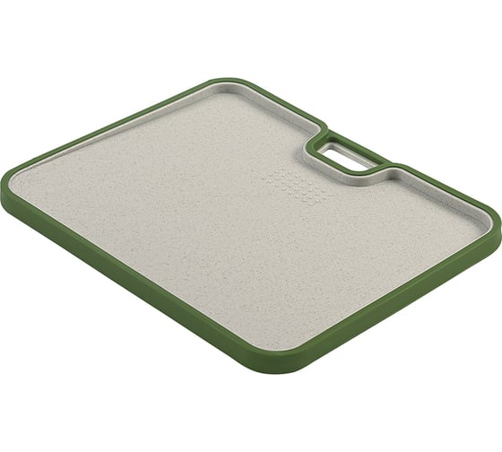 Разделочная доска Smart Solutions Ness из пшеничного волокна, двусторонняя, 34x28 см, светло-серая с зеленым кантом SS-CB-DS-GRN34-28