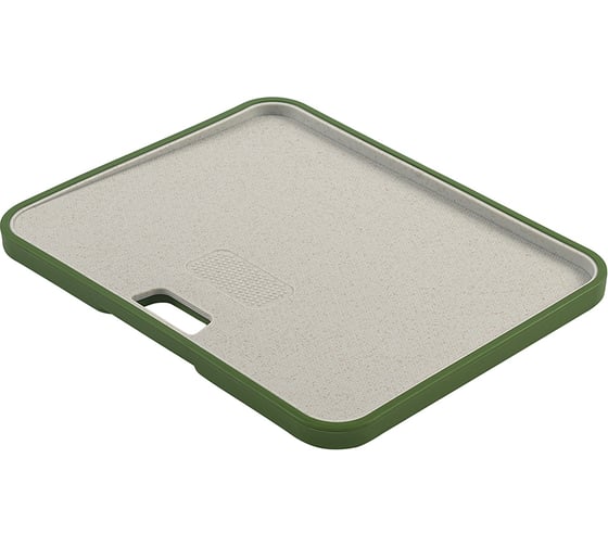 Разделочная доска Smart Solutions Ness из пшеничного волокна, двусторонняя, 34x28 см, светло-серая с зеленым кантом SS-CB-DS-GRN34-28