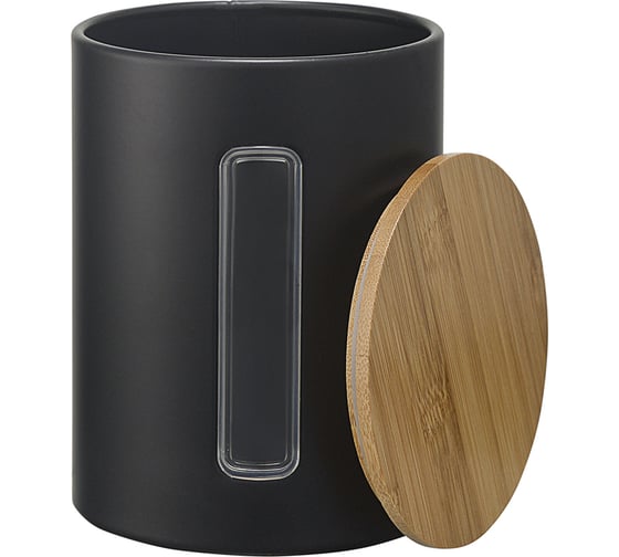 Набор банок для хранения Smart Solutions Kaffi 1 л, матовые черные, 3 шт JY-SS-KF-SCZP-MB-SetS3