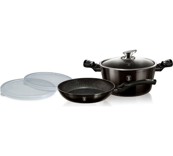 Набор посуды BerlingerHaus Shiny Black Edition 5 предметов BH-6616 6616-BH
