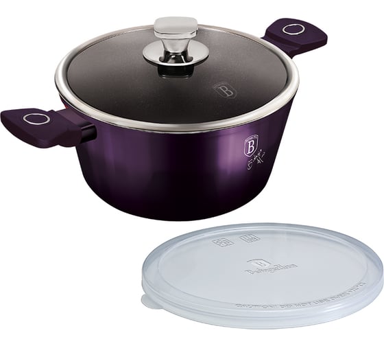 Кастрюля BerlingerHaus Purple Eclips с крышкой 24 см, 4.1 л BH-6629 6629-BH 1