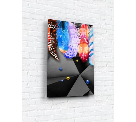 Картина на стекле ARTABOSKO 40x60, Красочные перышки 2 WBR-11-1344-04 1
