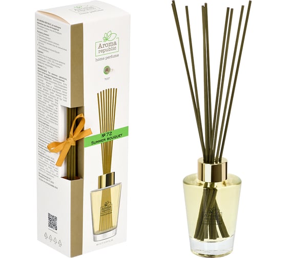Ароматический диффузор в стеклянном флаконе Aroma republic №72 Summer bouquet, 90 мл 93803 1
