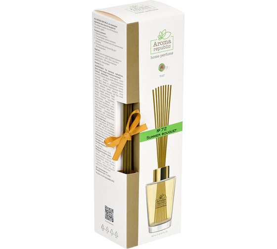 Ароматический диффузор в стеклянном флаконе Aroma republic №72 Summer bouquet, 90 мл 93803
