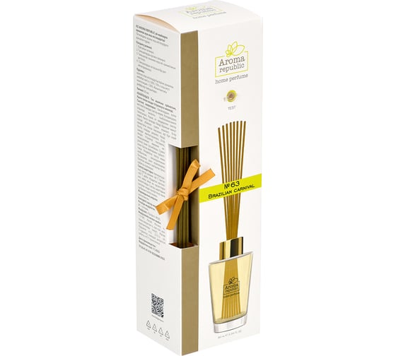 Ароматический диффузор в стеклянном флаконе Aroma republic №63 Brazilian carnival, 90 мл 93834