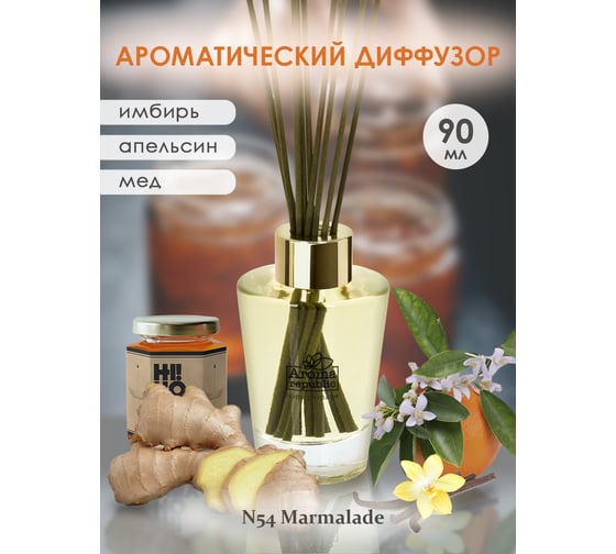 Ароматический диффузор в стеклянном флаконе Aroma republic №54 Marmalade, 90 мл 93840