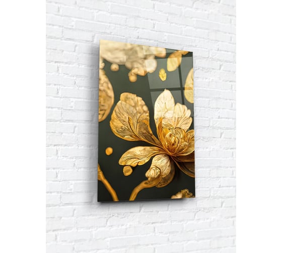 Картина на стекле ARTABOSKO 40x60, Золотые пионы 1 WBR-11-1310-04 1