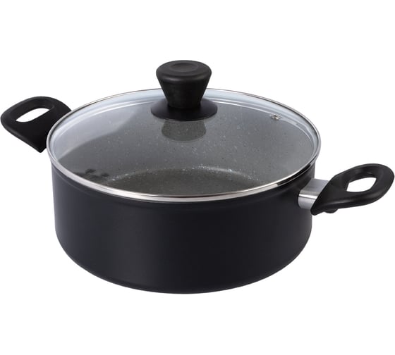 Алюминиевая кастрюля с мраморным покрытием ENDEVER 4 л Stone-Grey-24C 1