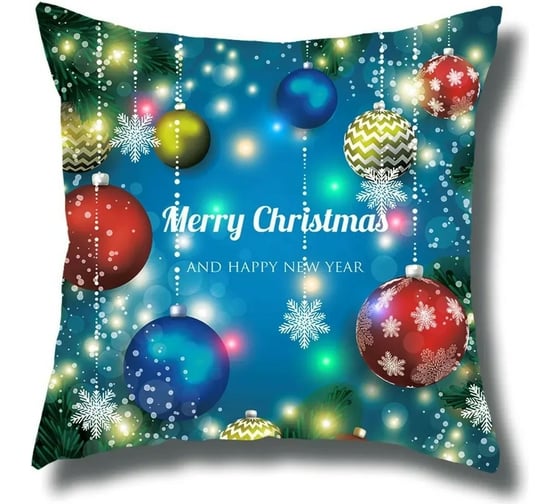 Наволочка ZDK Homium со светодиодной подсветкой Merry Christmas цвет синий NYpillowcase2
