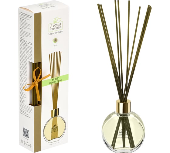 Ароматический диффузор в стеклянном флаконе Aroma republic №62 Honey pear, 70 мл 93829