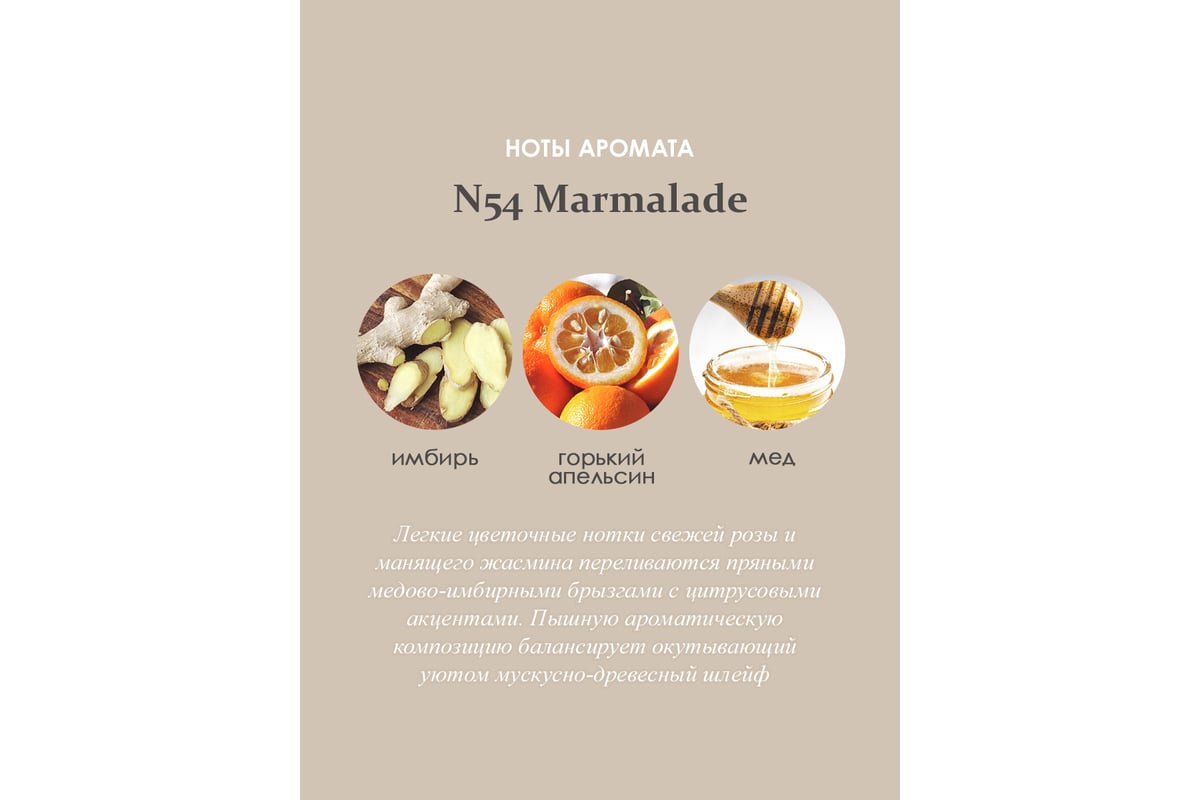 Ароматический диффузор в стеклянном флаконе Aroma republic №54 Marmalade,  70 мл 93832 - выгодная цена, отзывы, характеристики, фото - купить в Москве  и РФ