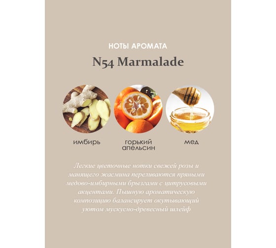Ароматический диффузор в стеклянном флаконе Aroma republic №54 Marmalade, 70 мл 93832