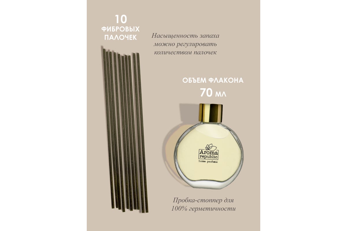 Ароматический диффузор в стеклянном флаконе Aroma republic №25 Old oak, 70  мл 93827 - выгодная цена, отзывы, характеристики, фото - купить в Москве и  РФ