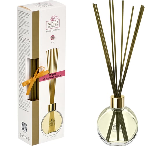 Ароматический диффузор в стеклянном флаконе Aroma republic №69 Christmas punch, 70 мл 93831 1