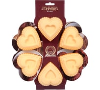 Силиконовая форма MARMITON Сердце 24,5х4,5 см, 6 ячеек, цвет в ассортименте 16027