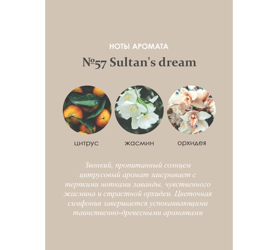 Ароматический диффузор в стеклянном флаконе Aroma republic №57 Sultan's dream, 50 мл 93821