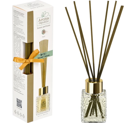 Ароматический диффузор в стеклянном флаконе Aroma republic №51 Secret grove, 50 мл 93824