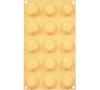 Силиконовая форма MARMITON Цветочки 30х17,5х2,5 см, 15 ячеек, цвет в ассортименте 16004