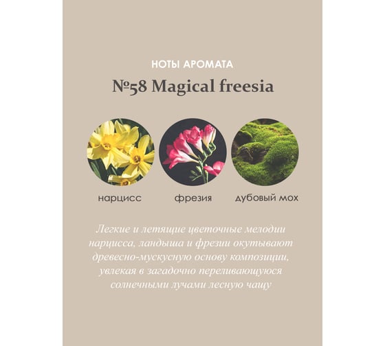Ароматический диффузор в стеклянном флаконе Aroma republic №58 Magical freesia, 50 мл 93822