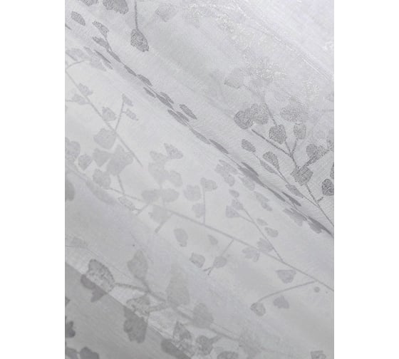 Тюль под лен на шторной ленте Altali Акация грей 300x270 см 55-102183/3