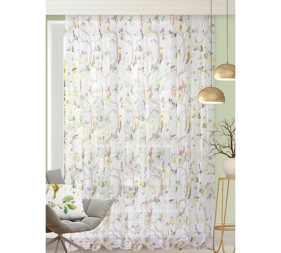Тюль-вуаль на шторной ленте Altali Лесная прогулка 300x270 см 55-2101/3 1
