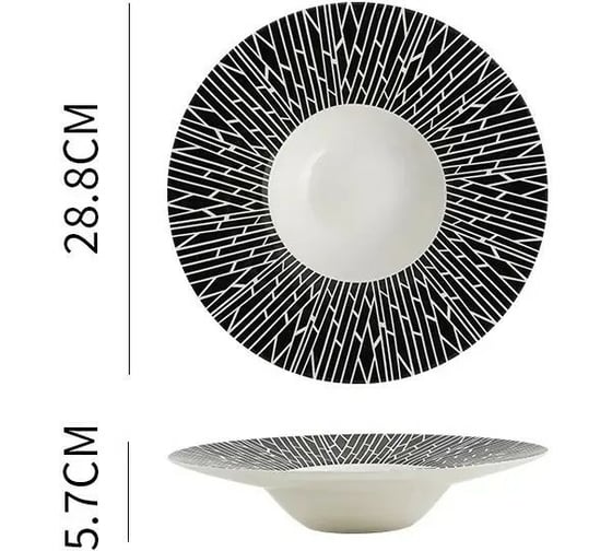 Тарелка ZDK Homium Tudor цвет черный/белый D 28.8 см Tudor02