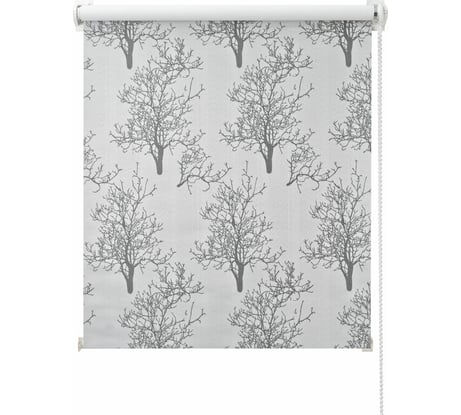 Миниролло ПраймДекор "Деревья", blackout, серебристо-серый, 62x170 44062149