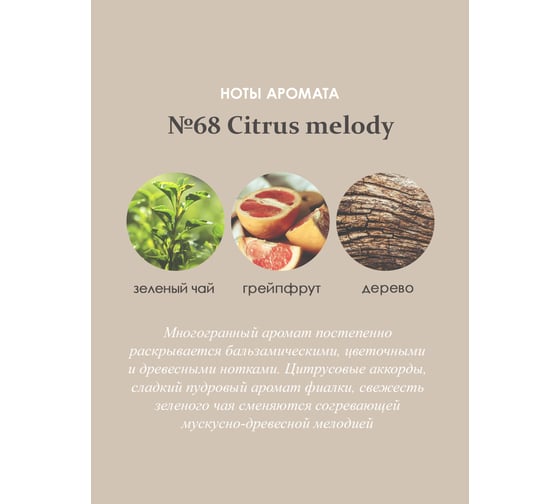 Ароматический диффузор в стеклянном флаконе Aroma republic №68 Citrus melody, 30 мл 93811
