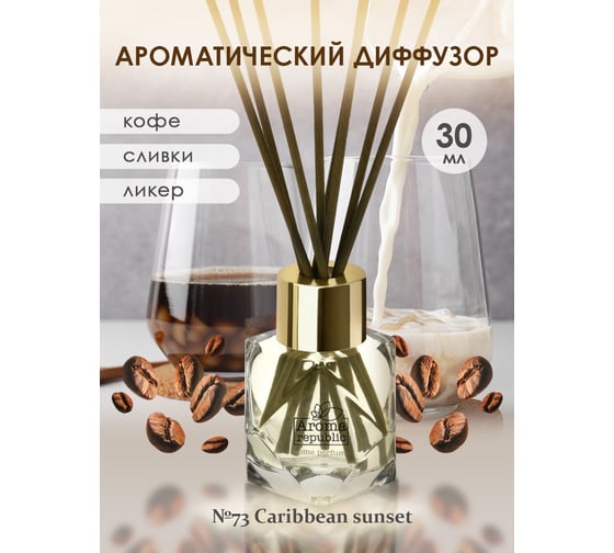 Ароматический диффузор в стеклянном флаконе Aroma republic №73 Caribbean sunset, 30 мл 93816