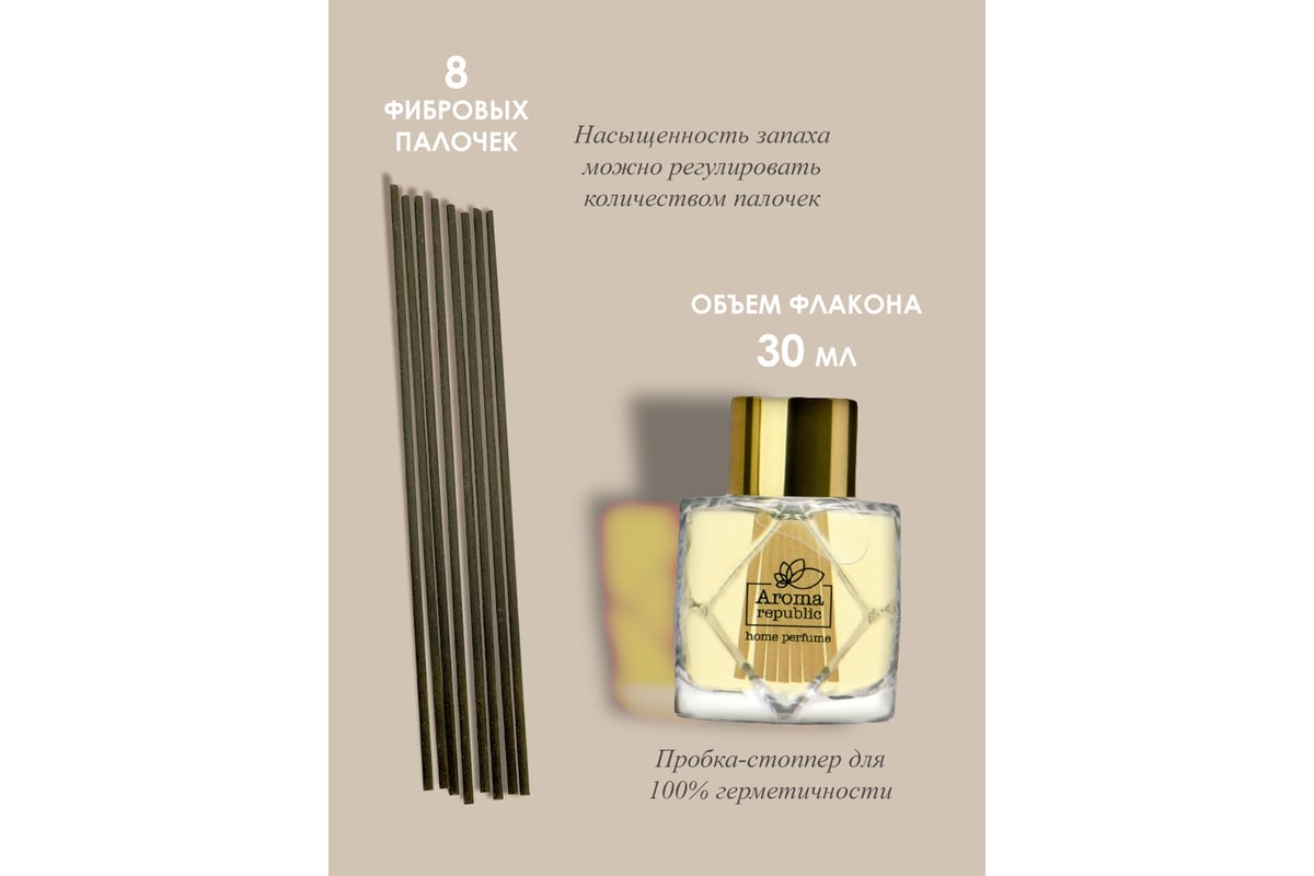 Ароматический диффузор в стеклянном флаконе Aroma republic №58 Magical  freesia, 30 мл 93806 - выгодная цена, отзывы, характеристики, фото - купить  в Москве и РФ