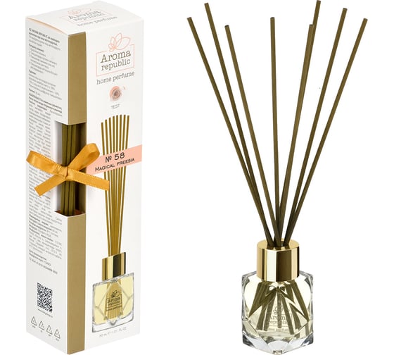 Ароматический диффузор в стеклянном флаконе Aroma republic №58 Magical freesia, 30 мл 93806 1