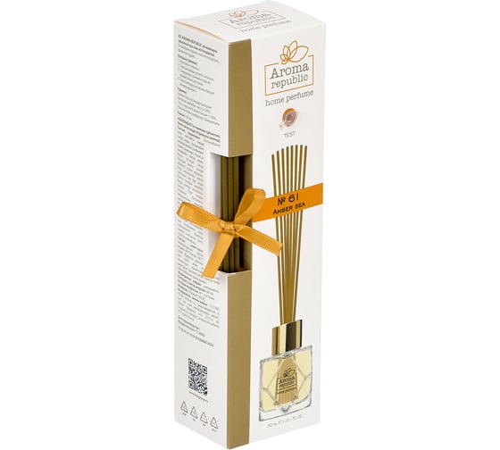 Ароматический диффузор в стеклянном флаконе Aroma republic №61 Amber sea, 30 мл 93807